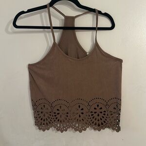 NWOT - Brown crop top